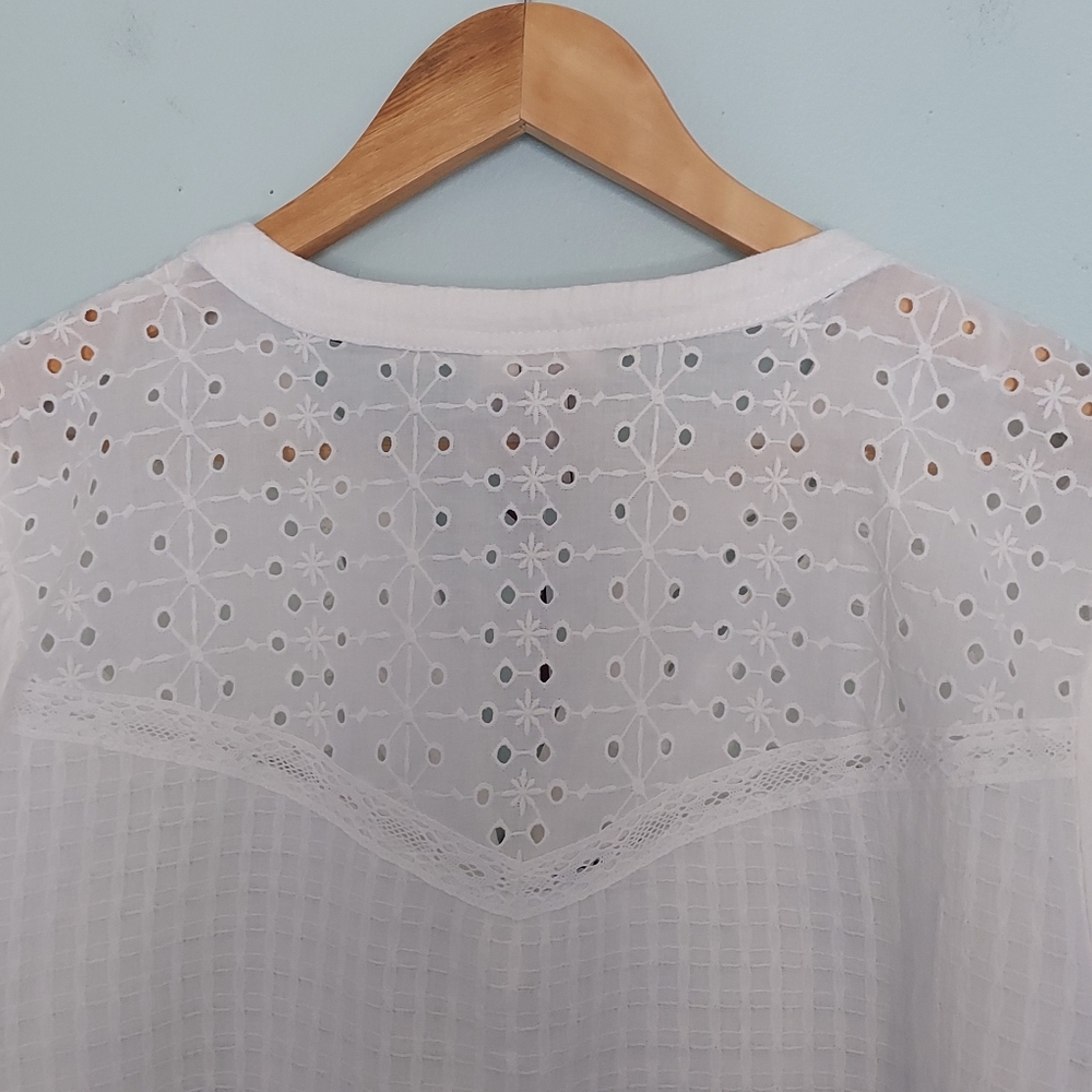 Knox Rose Target White Puff Sleeve Popover Blouse Top Size XL NEW NWT - Picture 9 of 14